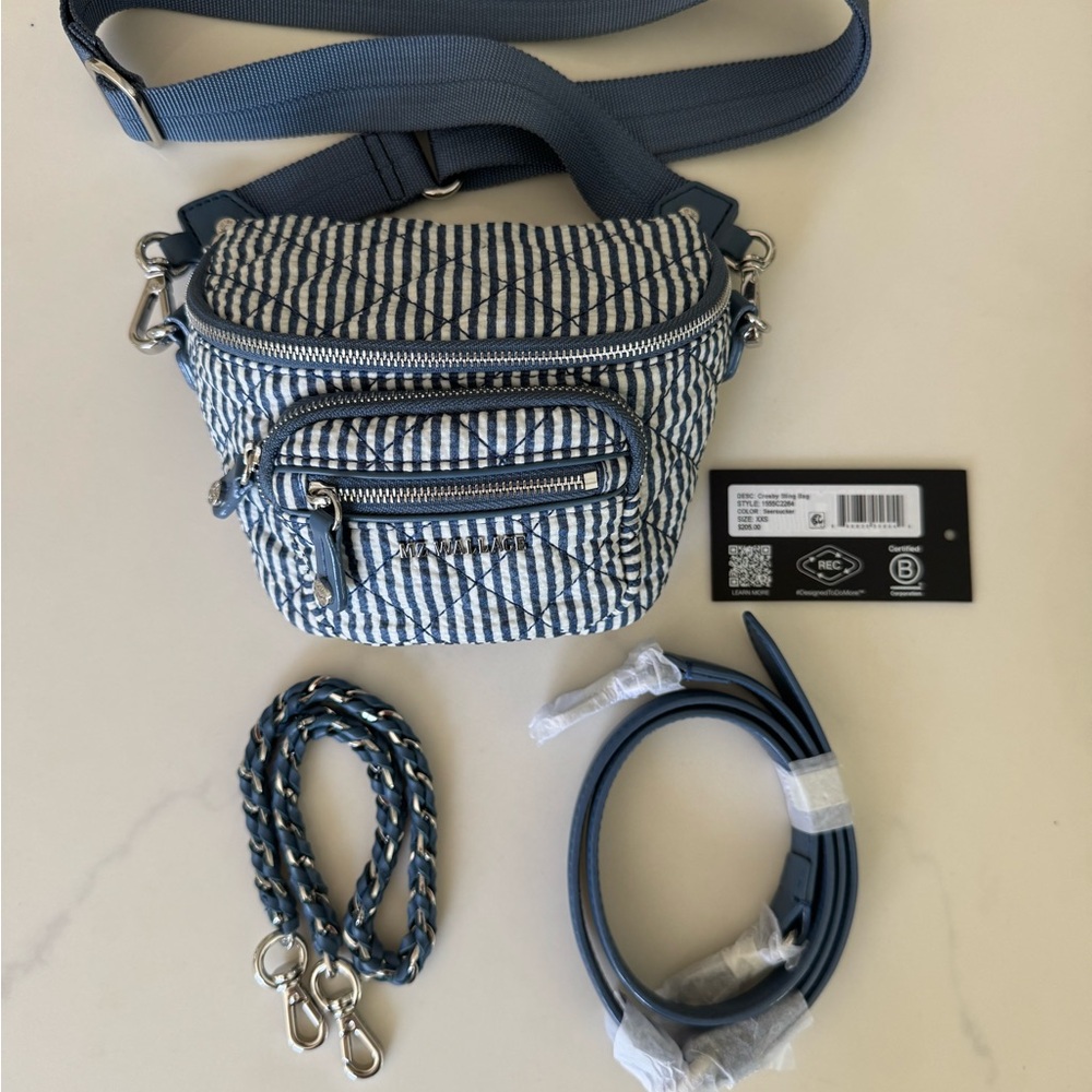 MZ Wallace Seersucker Micro Crosby Sling Bag